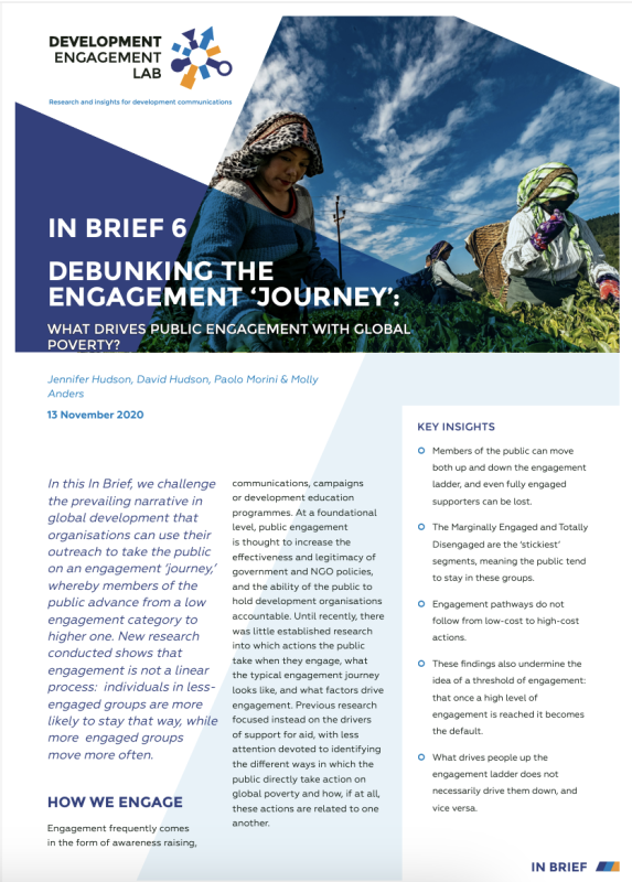 Del in brief debunking the engagement journey what drives public engagement with global poverty