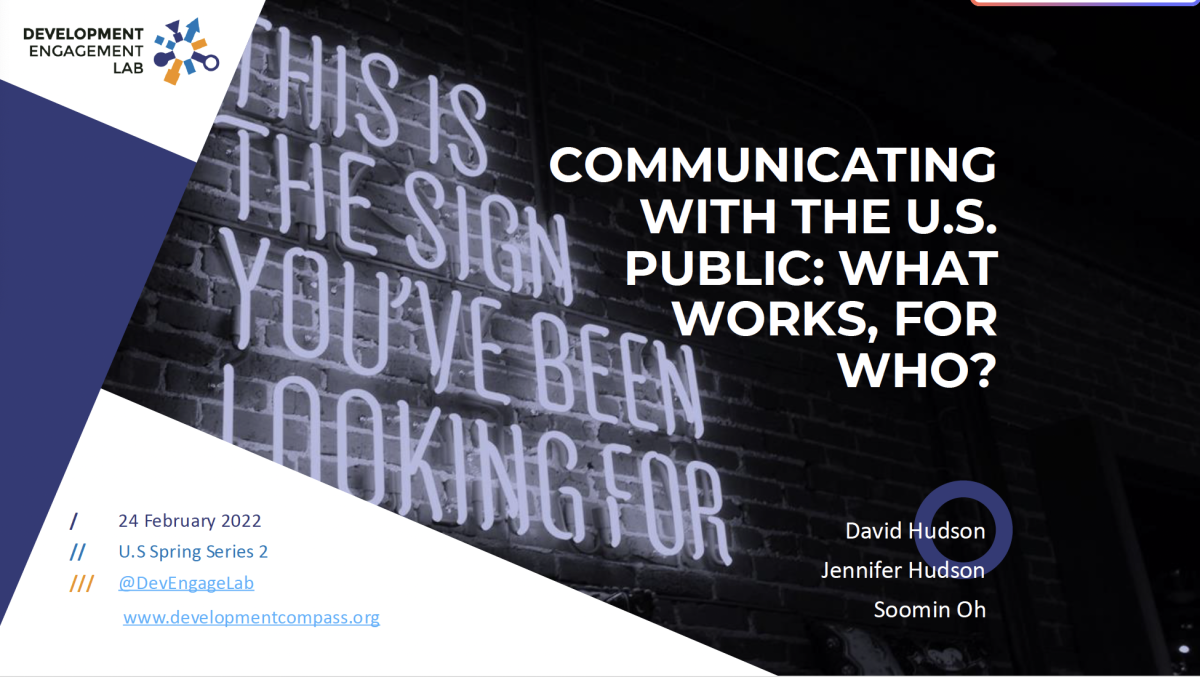 Spring 2022 series 2 communicating with the u s public what works and for who