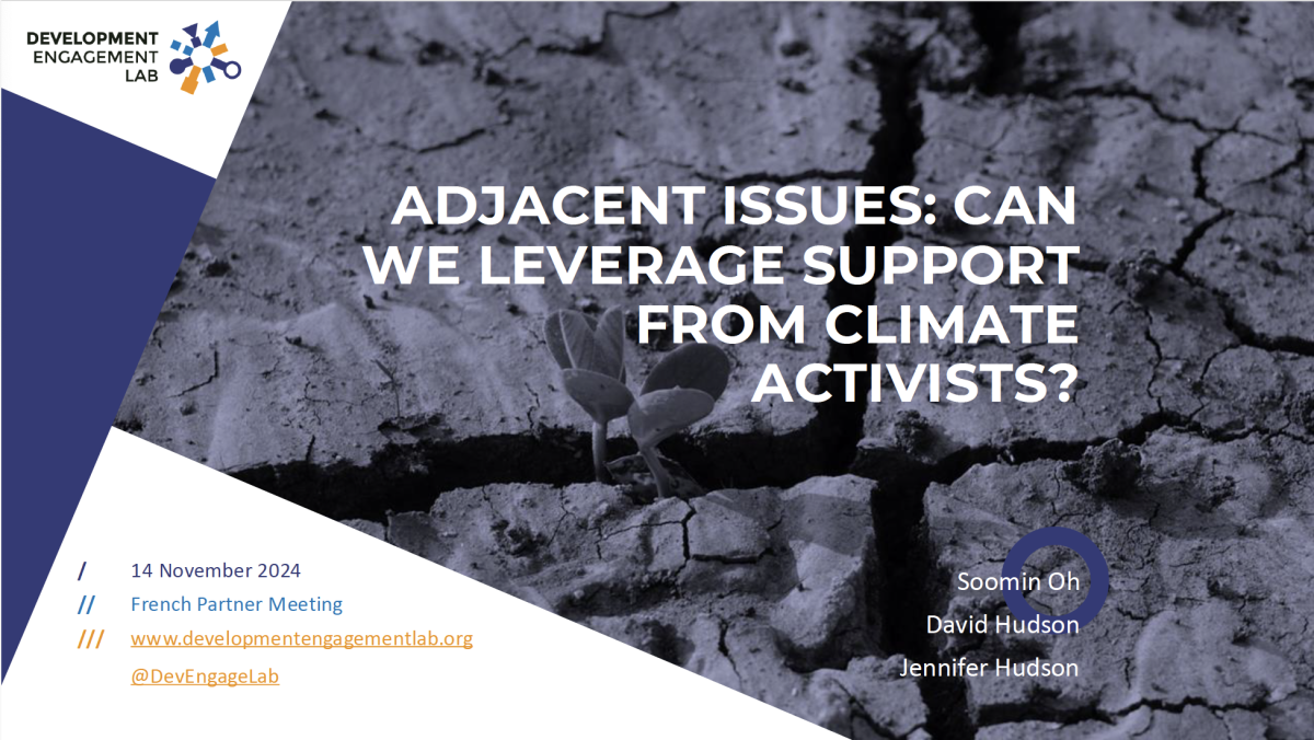 Adjacent issues can french aid organisations leverage support from climate activists