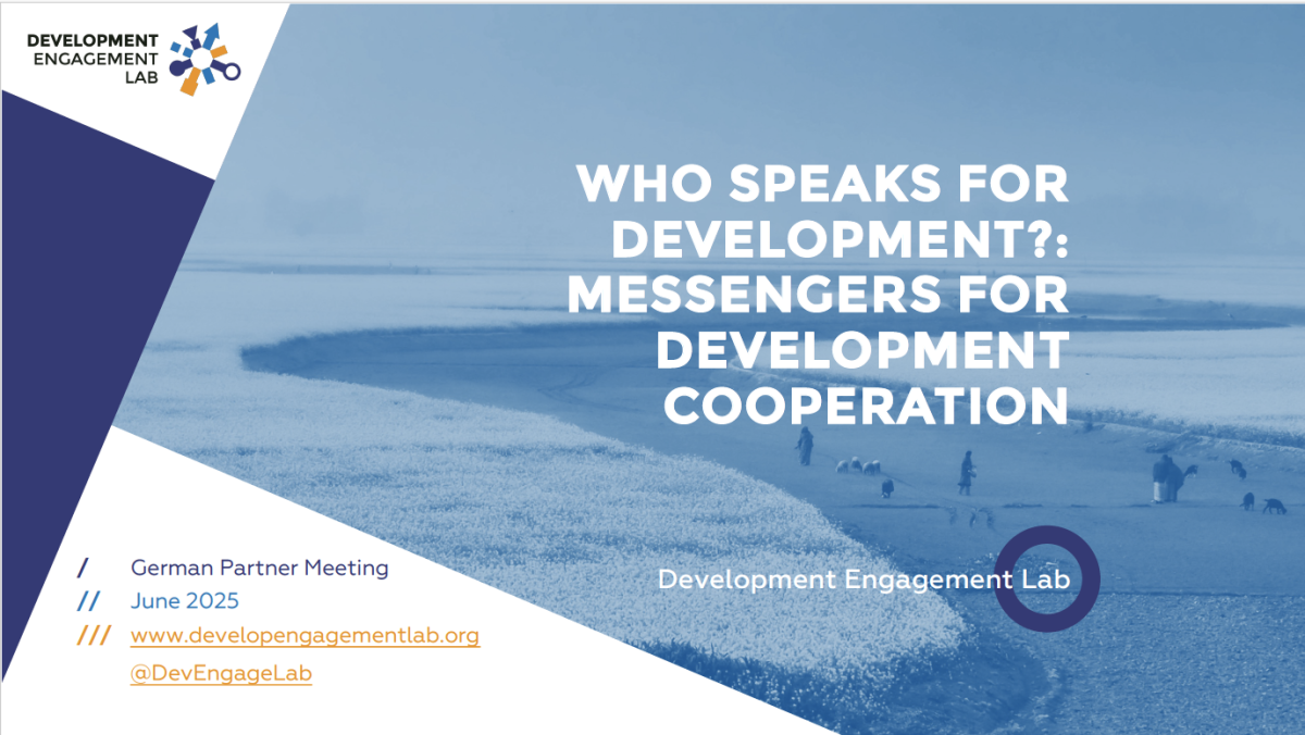 Who speaks for development messengers for development cooperation in germany