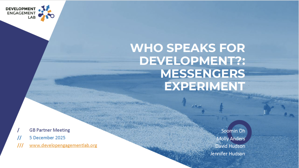 Who speaks and influences for development